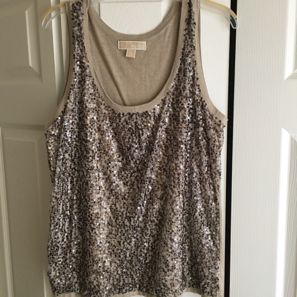 Michael Kors Glittering Silver Tank Top